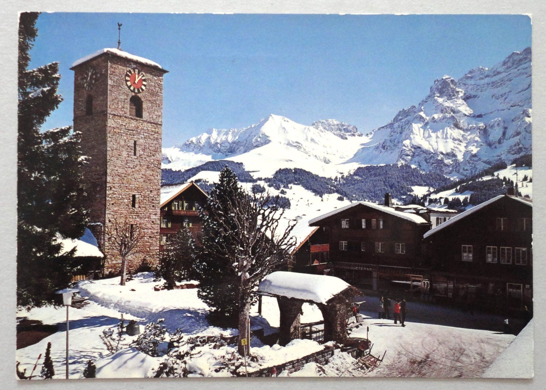 Cartoline postali: Adelboden, Kirche, Bonderspitz – Usato da Fétigny venduto da Billy2miny