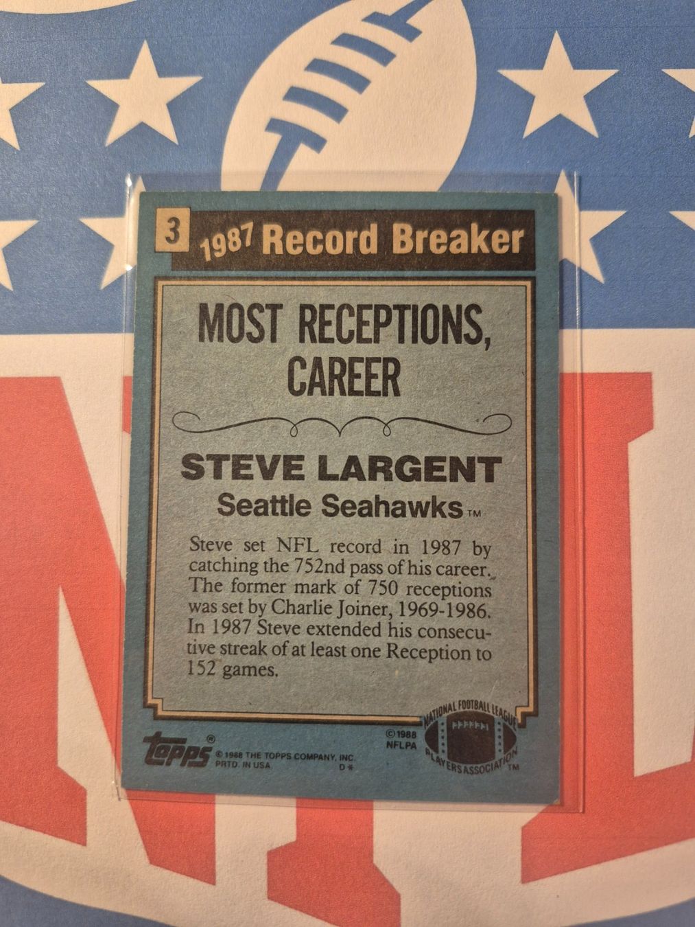 NFL Carte collezionabili: NFL Steve Largent Seattle Seahawks – Usato da Treiten venduto da Sauber73 1