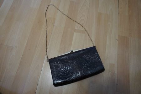 Vintage Handtasche Kroko-Optik, braun