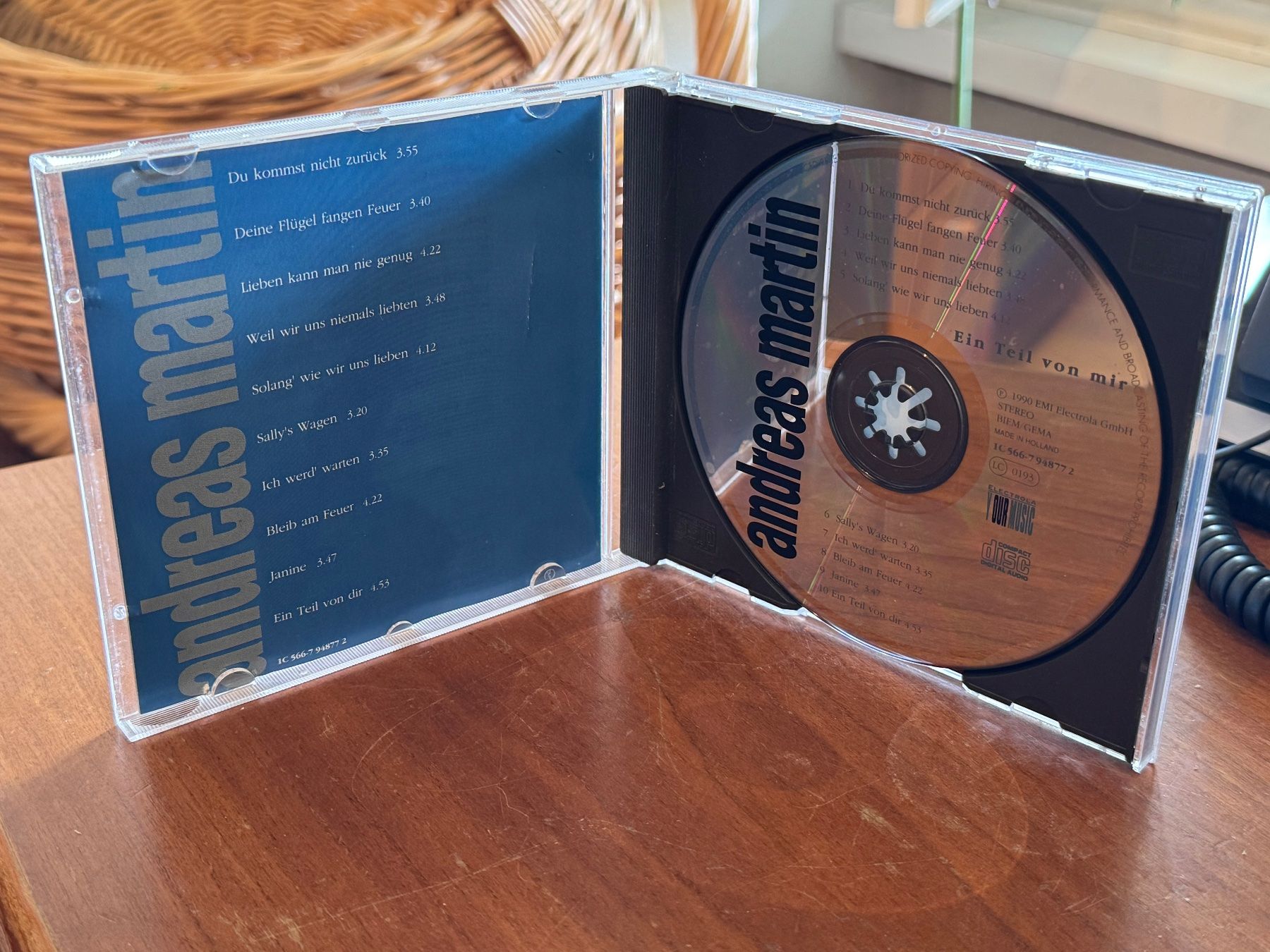 CD: Andreas Martin - Ein Teil Von Mir - HG42A – Usato da Küsnacht ZH venduto da swisssales.net 2