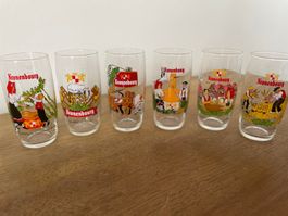 Vintage Kronenbourg Biergläser – Collection „Verres Alsace“