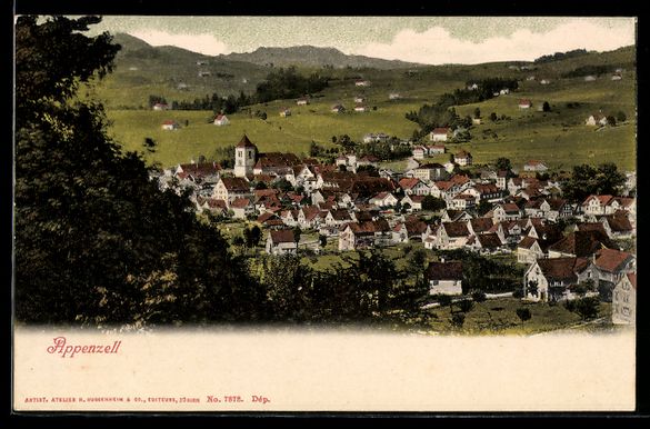 Ansichtskarten: AK Appenzell, Ortsansicht mit Kirche – Gebraucht aus Berlin von bartko-reher