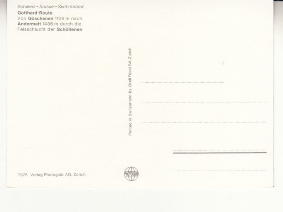 Cartoline postali: Gotthard Route ca. 1970 – Usato da Bürglen TG venduto da StampGraf 1