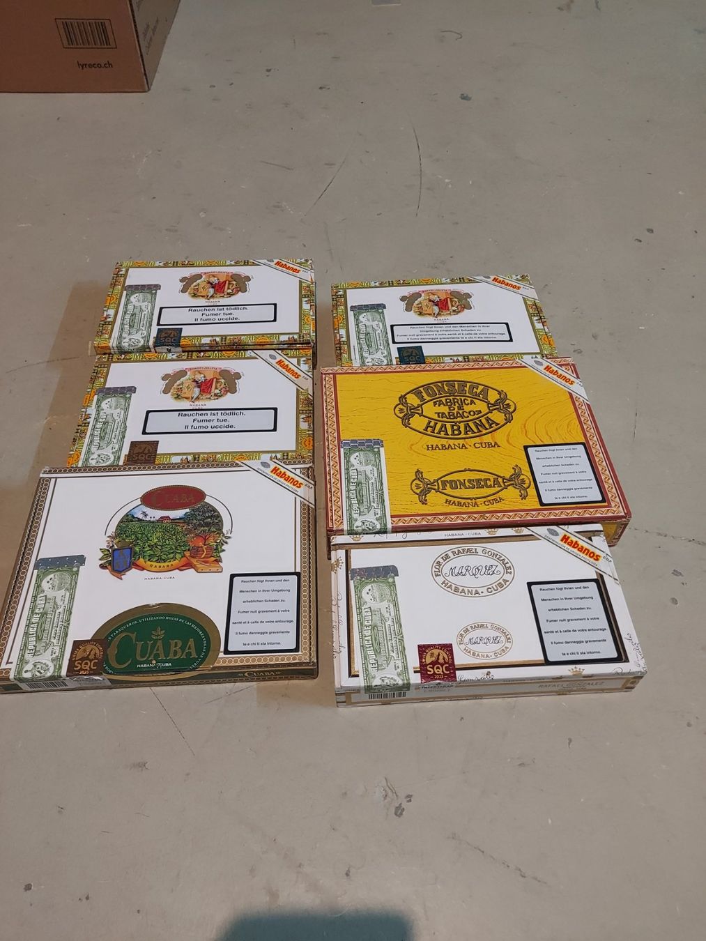 Sigari: 6 x LEERE ZIGARREN HOLZ BOX GEBRAUCHT – Usato da Zeiningen venduto da elcanaja 1