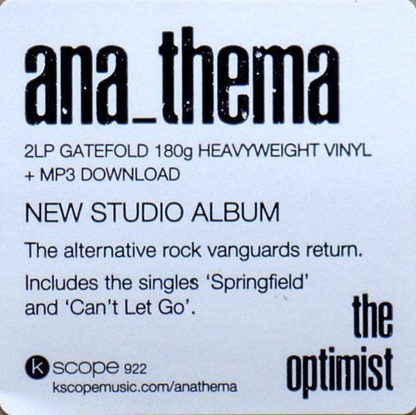 Dischi in vinile: Anathema – The Optimist – Nuovo e nell'imballaggio originale da Brittnau venduto da Zibu 4