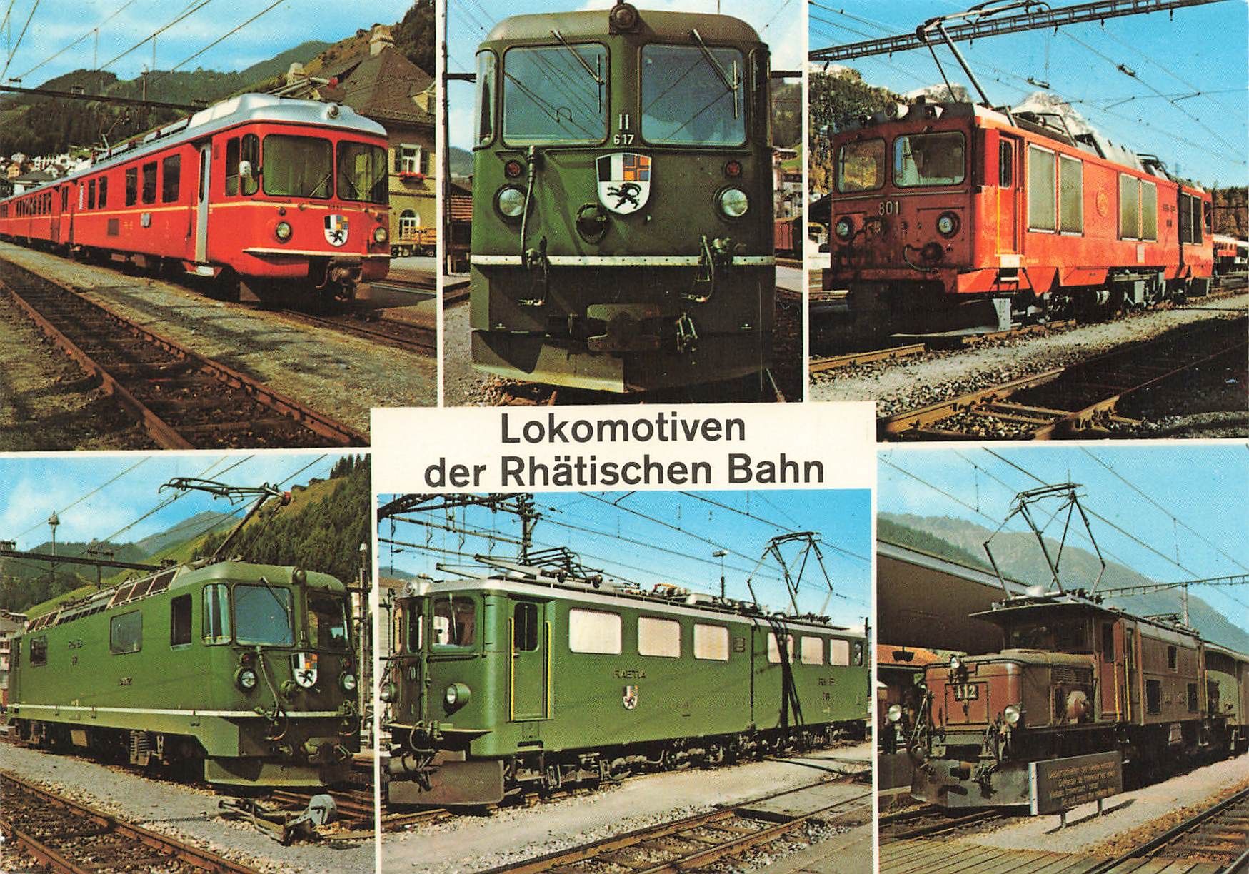 Cartoline postali: Lokomotiven der Rhätischen Bahn – Usato da Biasca venduto da Blenio71