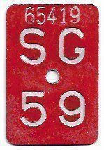 Insegne: Velonummer St. Gallen SG 59 – Usato da Bülach venduto da gmstart