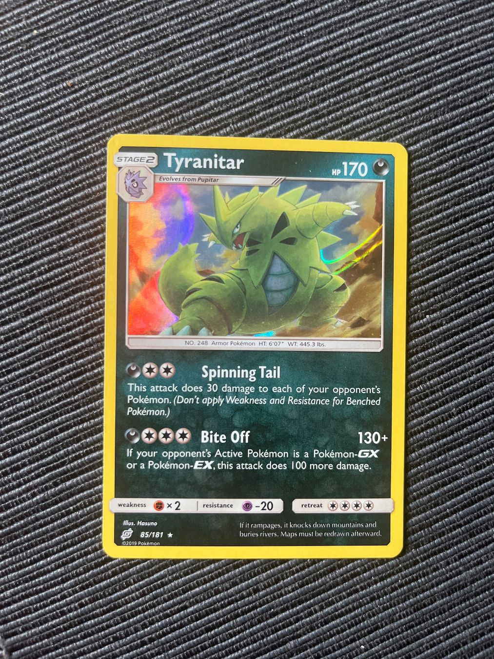 Pokémon Carte collezionabili: Pokemon Tyranitar Holo Team Up – Usato da Wabern venduto da Collectfun