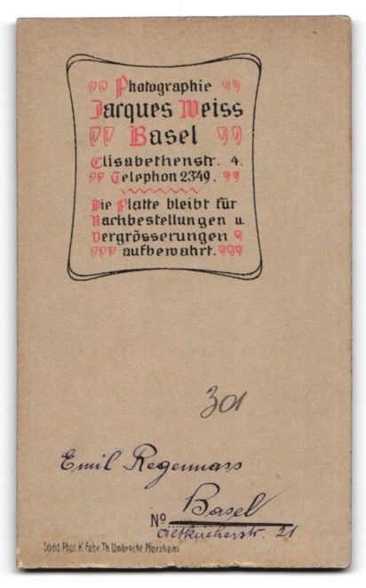 Photos & affiches: Fotografie Jacques Weiss, Basel, Elisabe – D'occasion à Berlin par bartko-reher 1