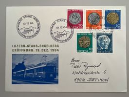 1964 Eröffnung Luzer-Stans-Engelberg PP Satzbrief