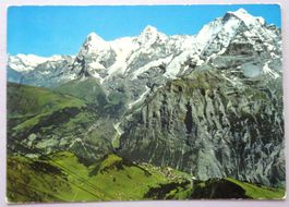 Mürren mit Eiger, Mönch u. Jungfrau von Birg aus