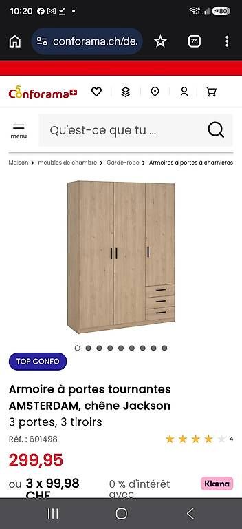 Armadi: Armoire à portes battantes AMSTERDAM – Usato da Renens VD venduto da ced_b62x 5