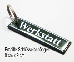 Emaille-Schlüsselanhänger Werkstatt - neu