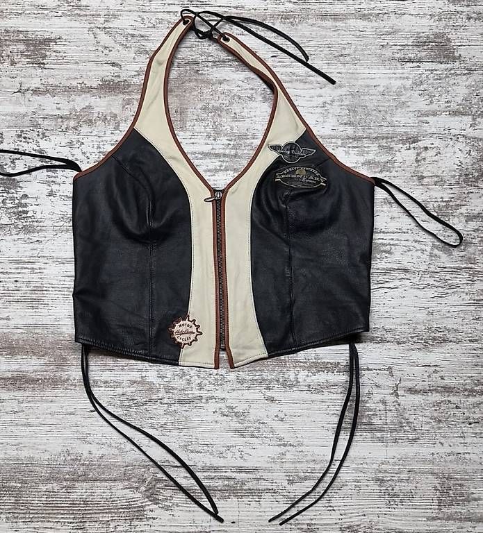 Top: Harley Davidson Leather Halter Top Large – Usato da Zürich venduto da car_v988