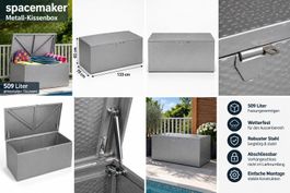 Spacemaker Metall Kissenbox 509L Gartenbox 133×70×65 cm