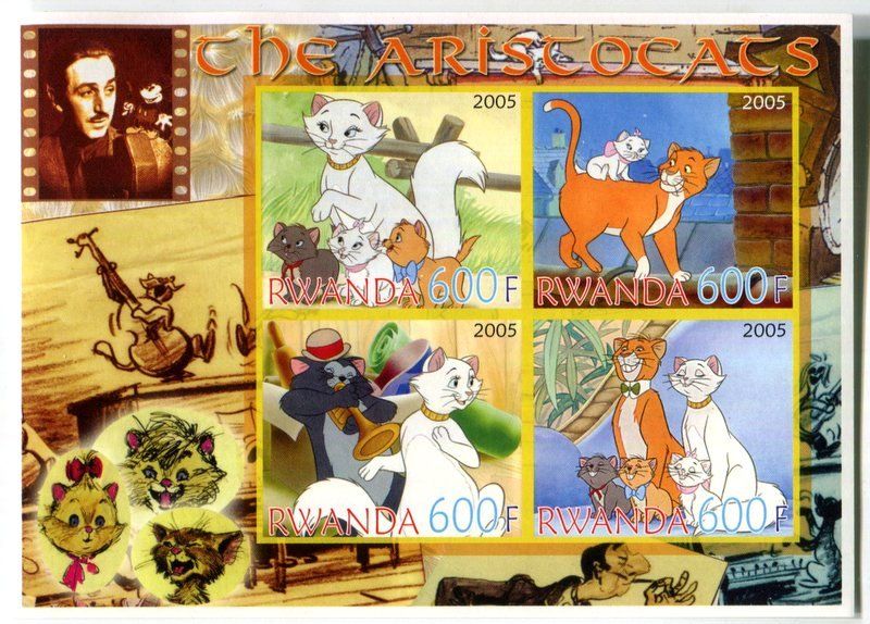 Tutti i francobolli: Block "Walt Disney. Aristocats". Ruanda – Nuovo e nell'imballaggio originale da Basel venduto da Butsch5