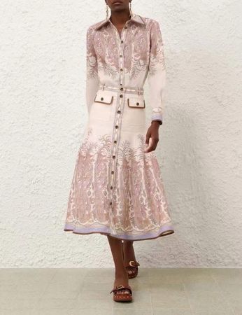 Linen Blend Blouse & Midi Skirt