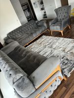 Graues Sofa-Set, 3+3 Sitzer & Sessel, Top Zustand!