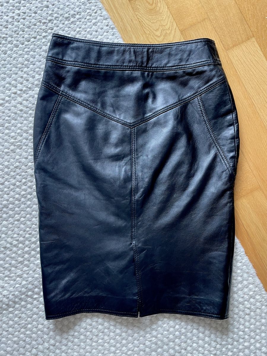 Gonne: Vintage Mrs Selfridge Lederrock Echtleder Schwarz midi – Usato da Kriens venduto da p_ART_rizia 4