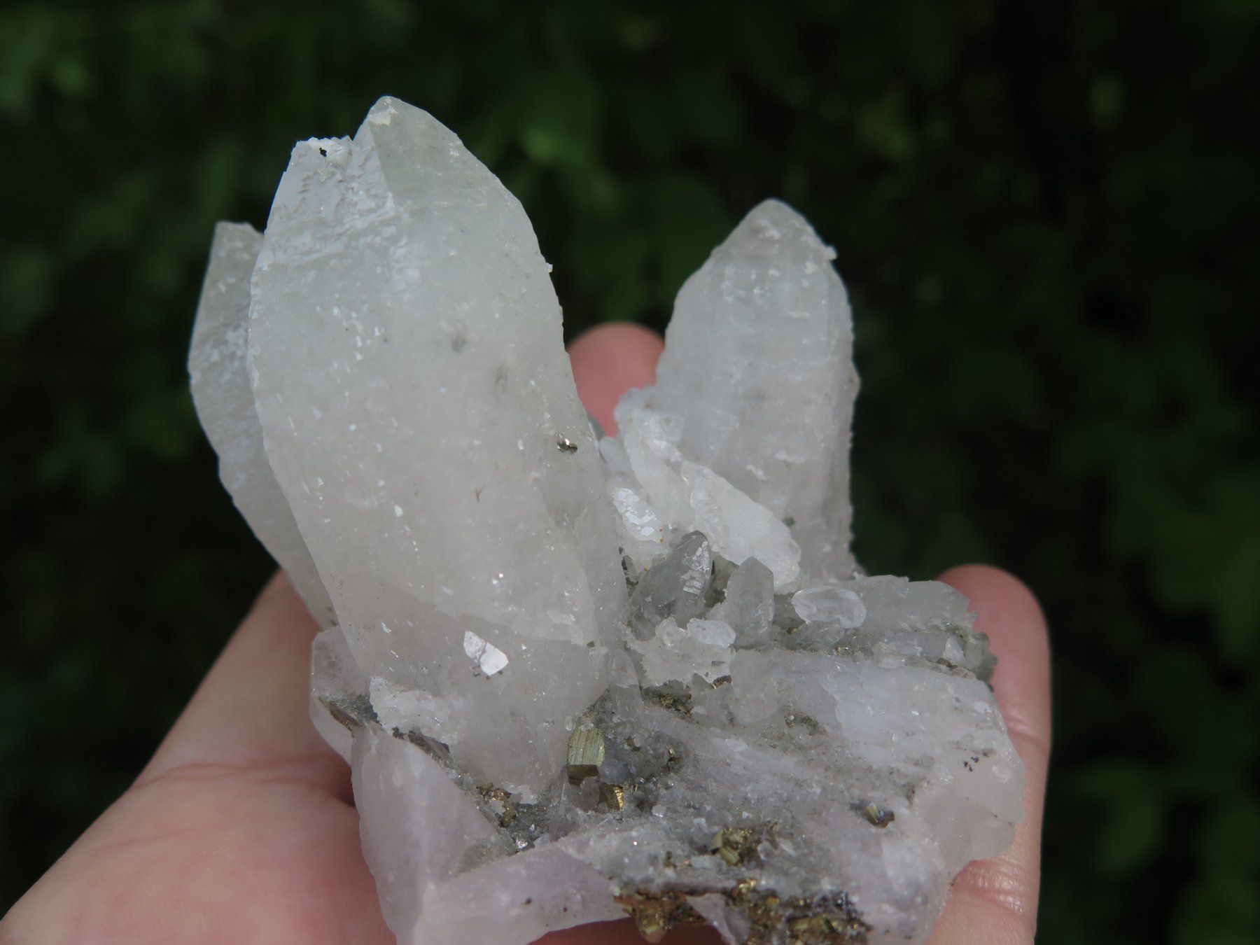 Mineralien & Heilsteine: Bergkristall mit Pyrit – Gebraucht aus Schaffhausen von Yamakana51L8736OQ8