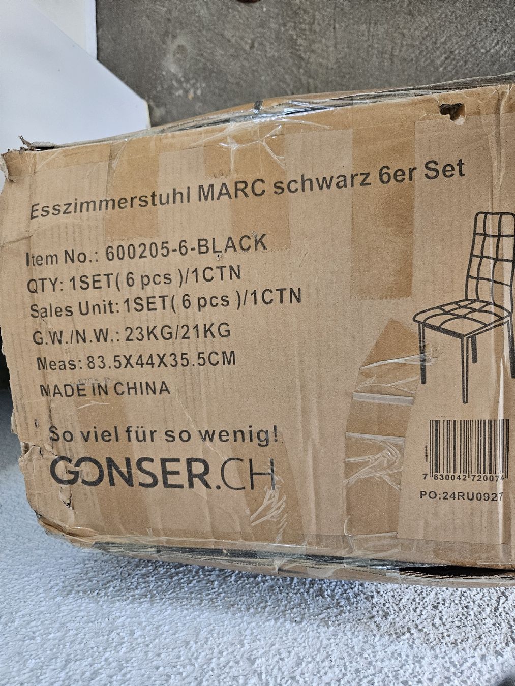 Gonser Chaises: Stuhl zu Esstisch – Neuf avec emballage d'origine à boswil par jungblut02 2