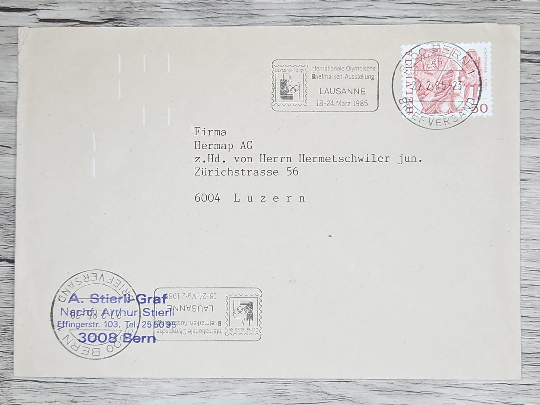Tutti i francobolli: CL01 Enveloppe + Timbre Suisse 1985 – Usato da Cousset venduto da Patrick_Collections
