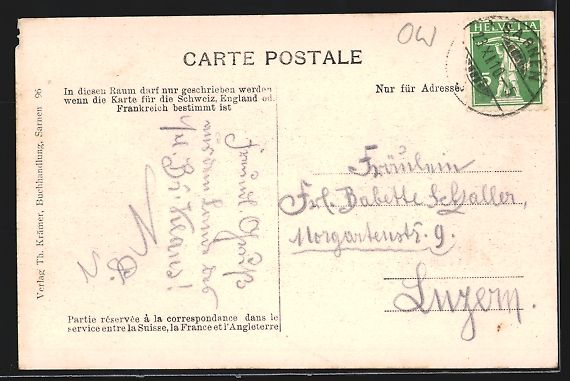 Cartoline postali: Sarnen, Panoramablick vom Wasser aus ges – Usato da Berlin venduto da bartko-reher 1