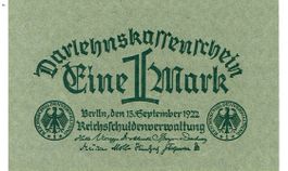Berlin 1 Mark 15.09.1922 grünes Papier VZ++-UNZ