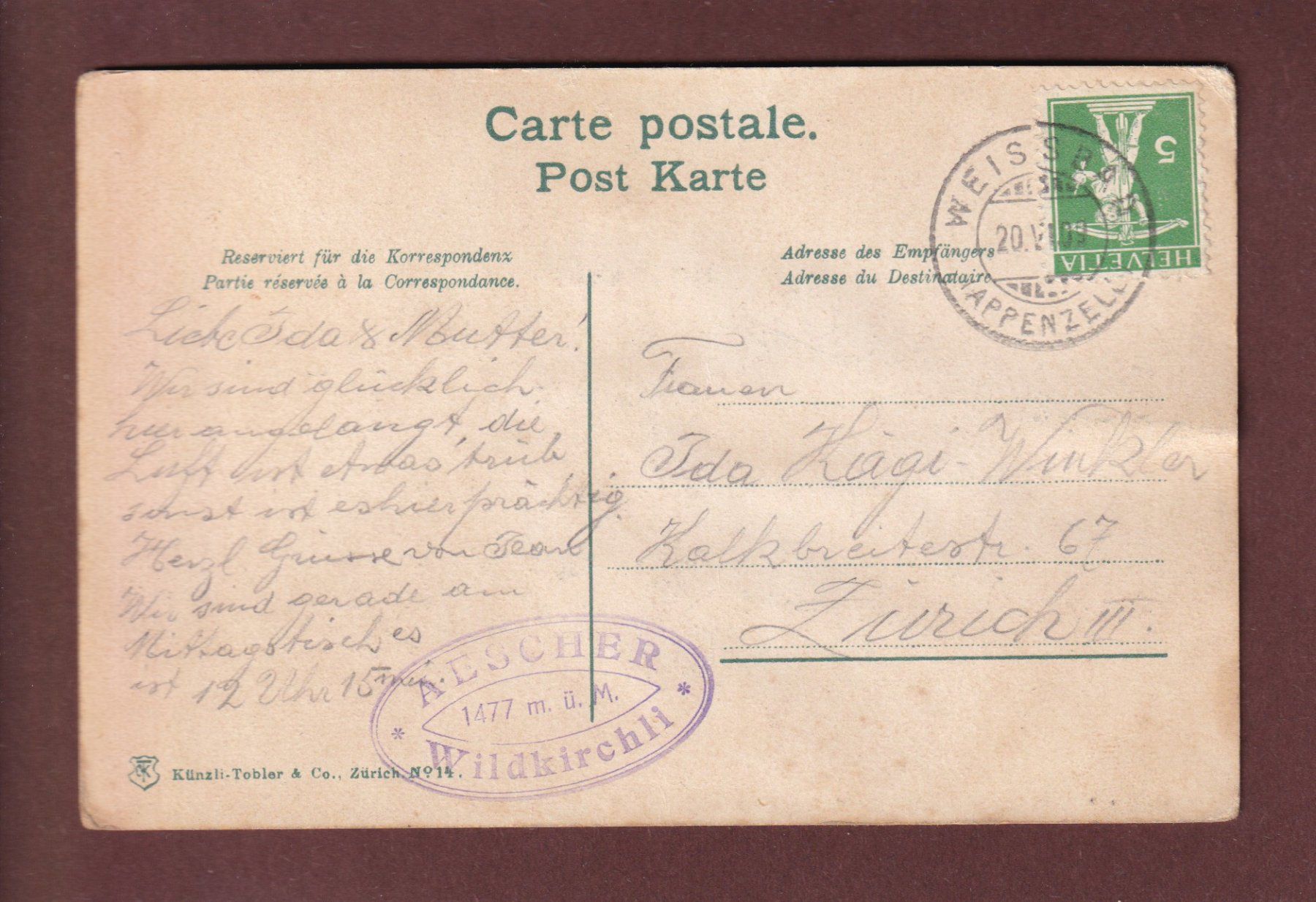Cartoline postali: AESCHER beim Wildkirchli - 1909 // Falte // – Usato da Pully venduto da nicecards-shop 1