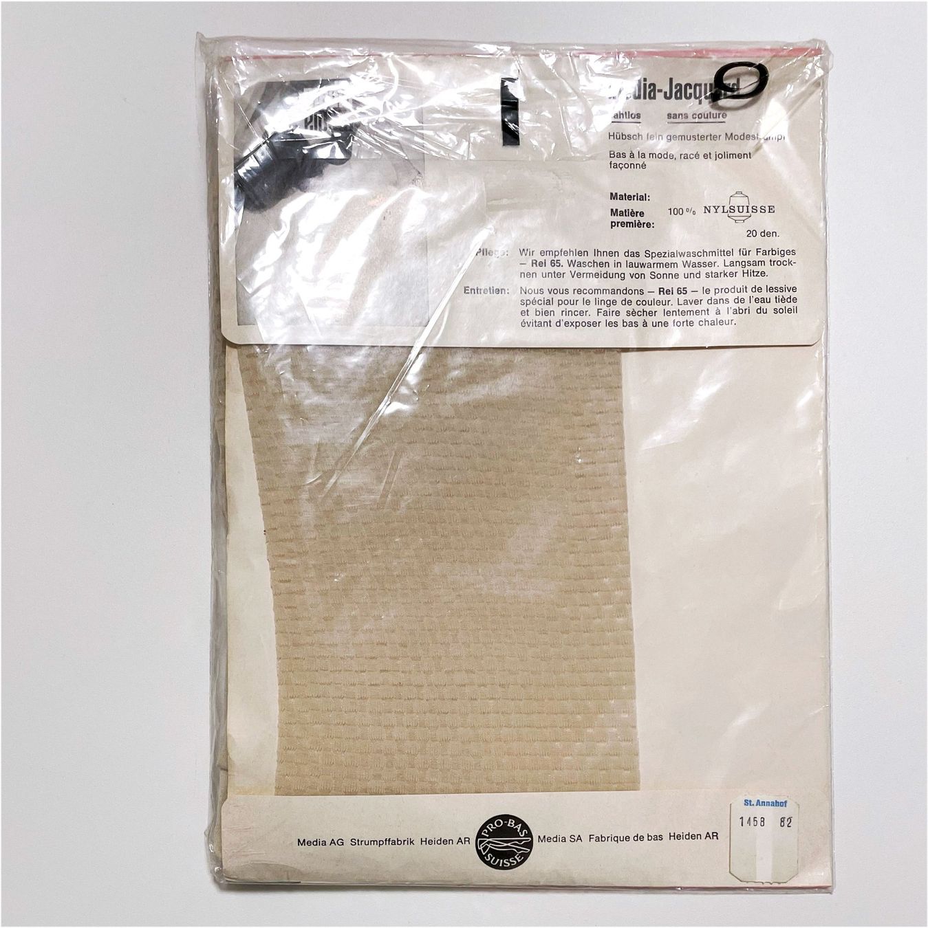 Calze & Collant: Strümpfe media Jacquard gemustert Gr. 9 hell creme – Nuovo e nell'imballaggio originale da Brüttisellen venduto da Buxus 1