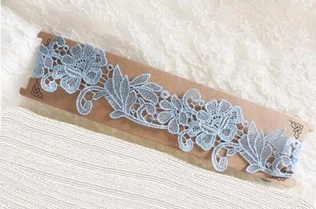 NEUES Strumpfband blau mit Spitze für Gr. XS, S & M - 221307