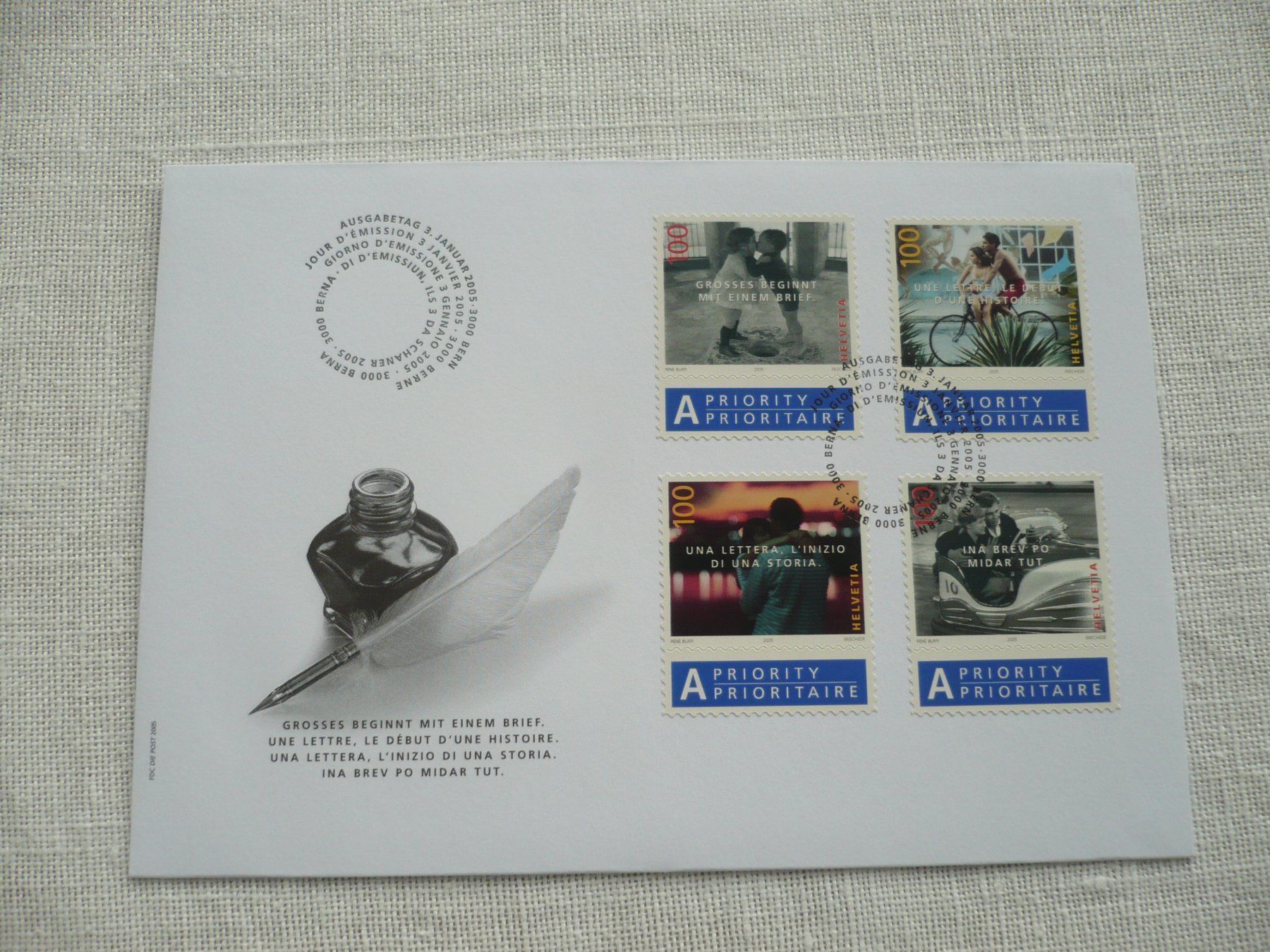 Tous les timbres: 2005 FDC "Grosses beginnt ..." SBK 1147 - 1150 – D'occasion à Zürich par saltandpepper008