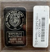 Silberbarren 1 Unze RNB Republic National Bank New York