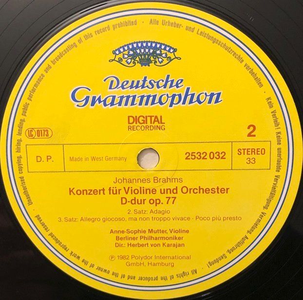Schallplatten: Brahms – Violinkonzert D-dur (LP, Mutter / Karajan) – Gebraucht aus Grüningen von azulamarillo_vinyl 3