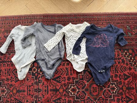 4 Langarm-Bodys Gr. 62/68 – ideal für Sommer & Herbst