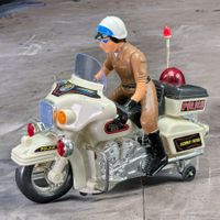 Jouet vintage moto CIP Police 1984, fabriqué à Taiwan