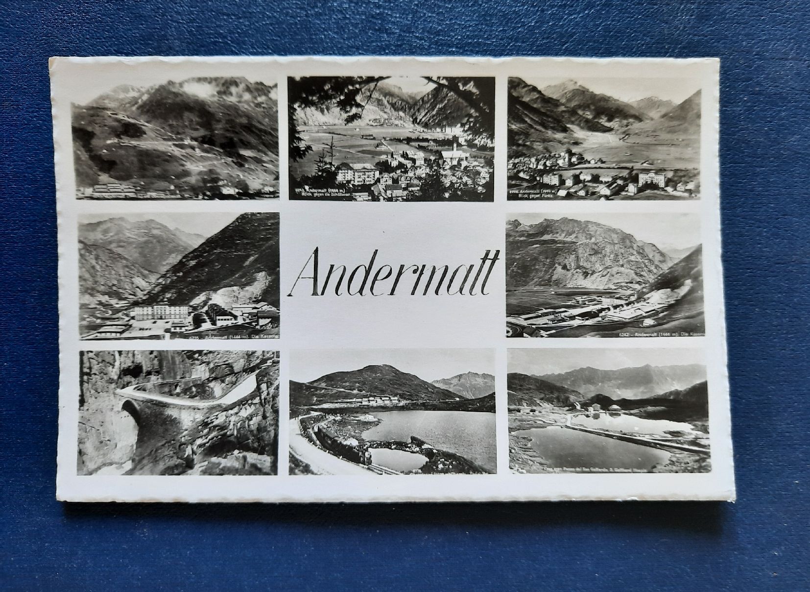 Ansichtskarten: Ansichtskarte Andermatt, 8 Bilder, gest.1955 – Gebraucht aus Marly von neu-adlerauge65