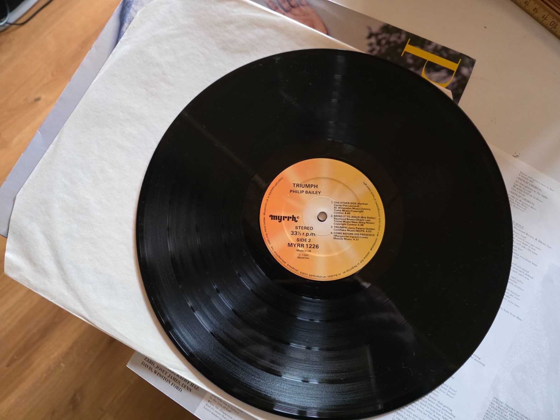 Dischi in vinile: LP: Philip Bailey - Triumph - Myrr 1226 - 1986 – Usato da Walterswil BE venduto da Lonitti 2
