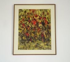 Vintage abstraktes Ölgemälde – signiert Ernst Krebs 1978