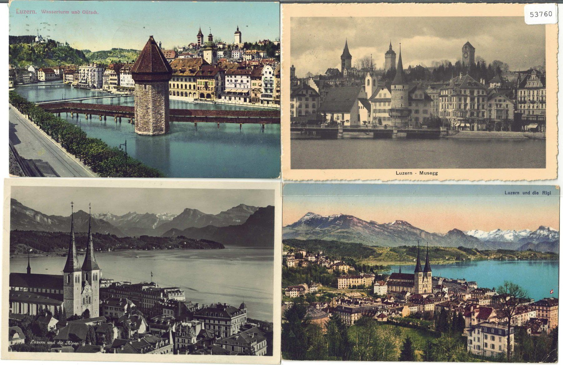Ansichtskarten: 4 AK - Luzern – Gebraucht aus Ettingen von Kartenplanet
