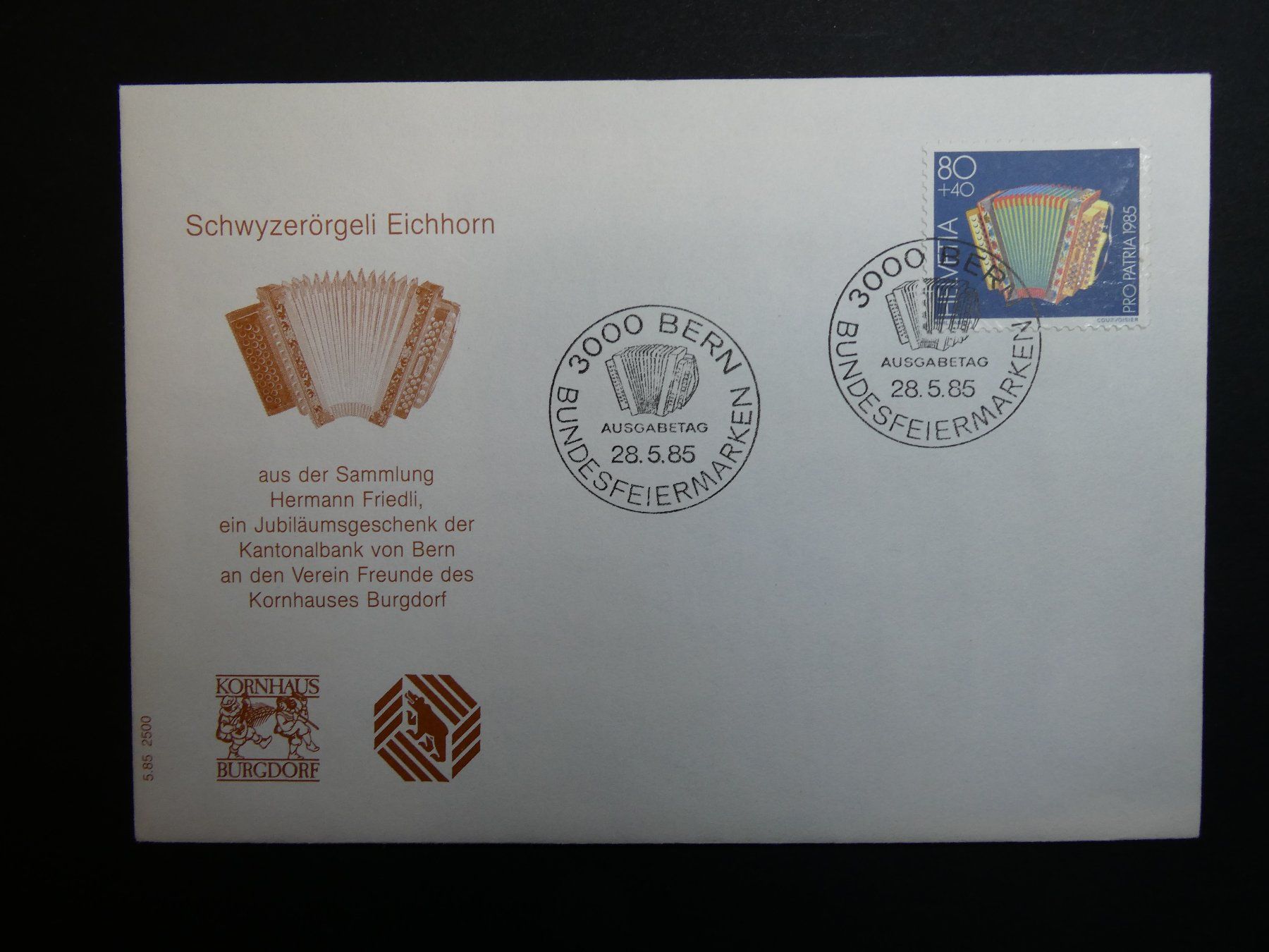 Enveloppes & pochettes d'envoi: Schwyzerörgeli Eichhorn 1985 – Neuf (Voir description) à Schliern b. Köniz par bsc59