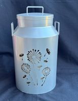 Windlicht - Milchkanne mit Blumenmotif - 16 x 30 cm