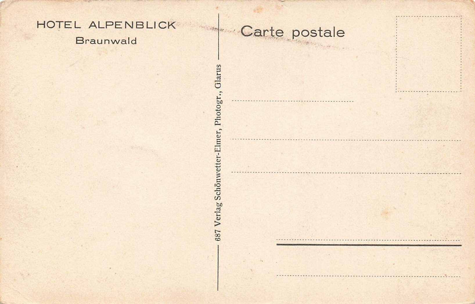 Cartoline postali: Hotel alpenblick Braunwald – Usato da Biasca venduto da Blenio71 1
