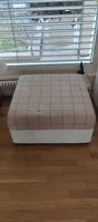 Pouf velours beige 80x80 - comme neuf