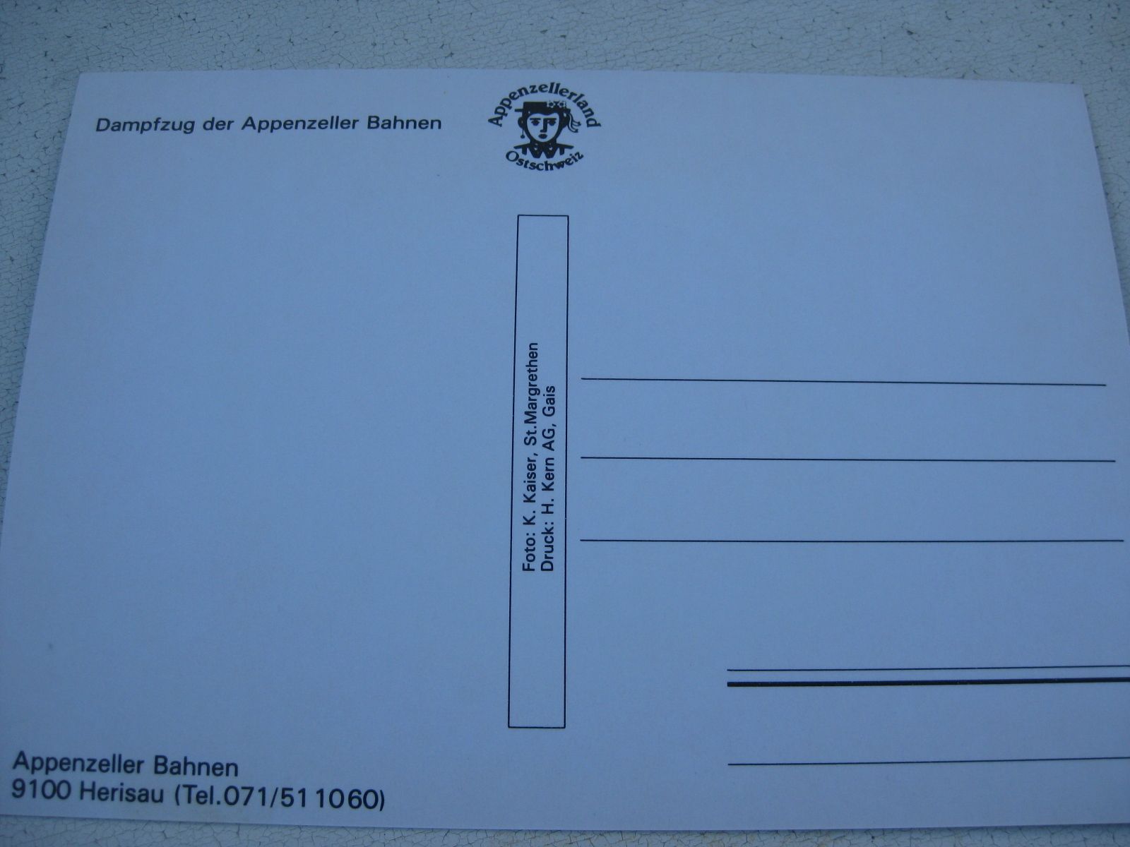 Cartoline postali: Appenzellerland mit Dampf Zug – Usato da Malters venduto da Marosko 1