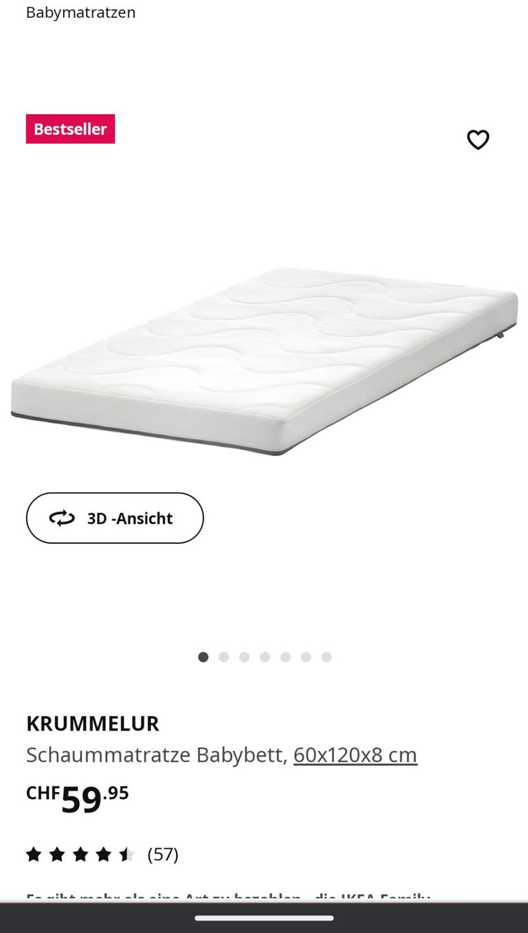 Ikea Materassi: Baby Matratze KRUMMELUR – Usato da Arlesheim venduto da jaus01 1