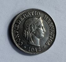 1942 10 Rappen mit Stirnlocke Fehlprägung / Abart