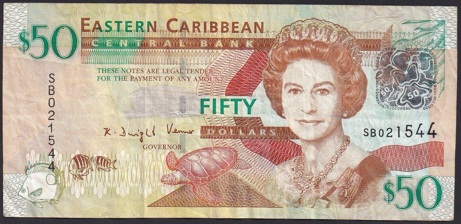 Banknoten: Eastern Caribbean Staates 50 Dollars 2008 – Gebraucht aus Brugg AG von banknoten_muesli