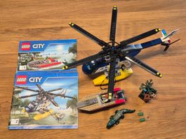 Lego City POLIZEI Heli u. Dieb mit Boot  - 60067 -  kpl.