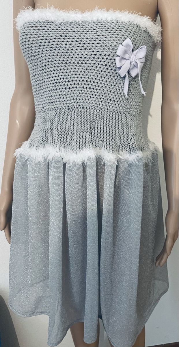 Vestiti:  Kleid Grösse M Silber Strick Glitzer – Nuovo e nell'imballaggio originale da Au ZH venduto da Jaggy4 3